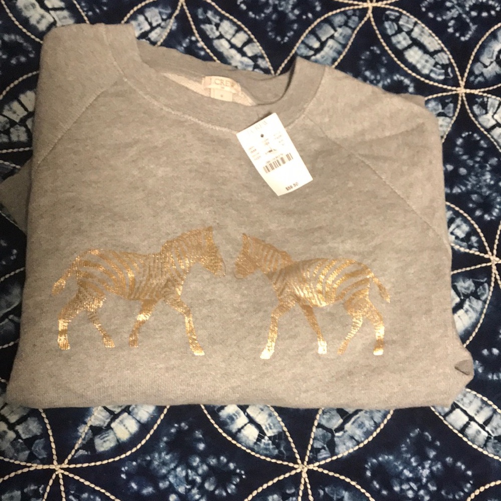 NWT Jcrew zebra sweatshirt